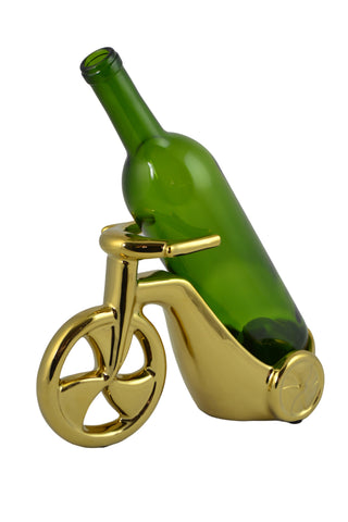 10" Polished Gold Tricycle Bottle Holder