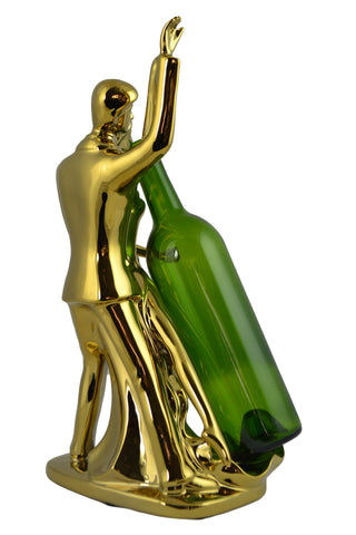 16" Polished Gold Couple Dancing Bottle Holder