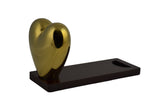 11" Polished Gold Heart bottle Holder