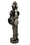 11" Polished Metal Knight Statue Holding Battle Axe