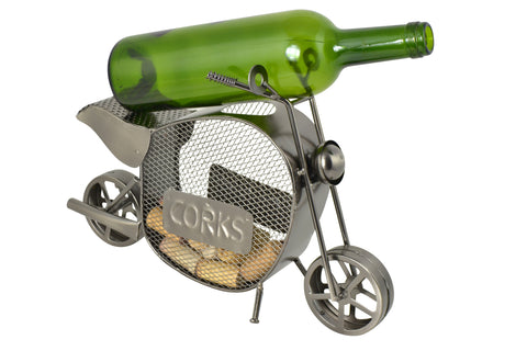 Wine Bottle and Cork Holder in Metal